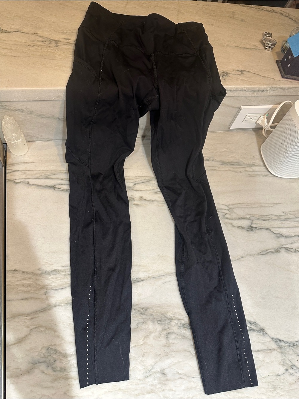 Lululemon Black Reflective Full Length Leggings Size 10